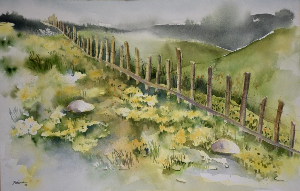 Fence of Yellow Flowers