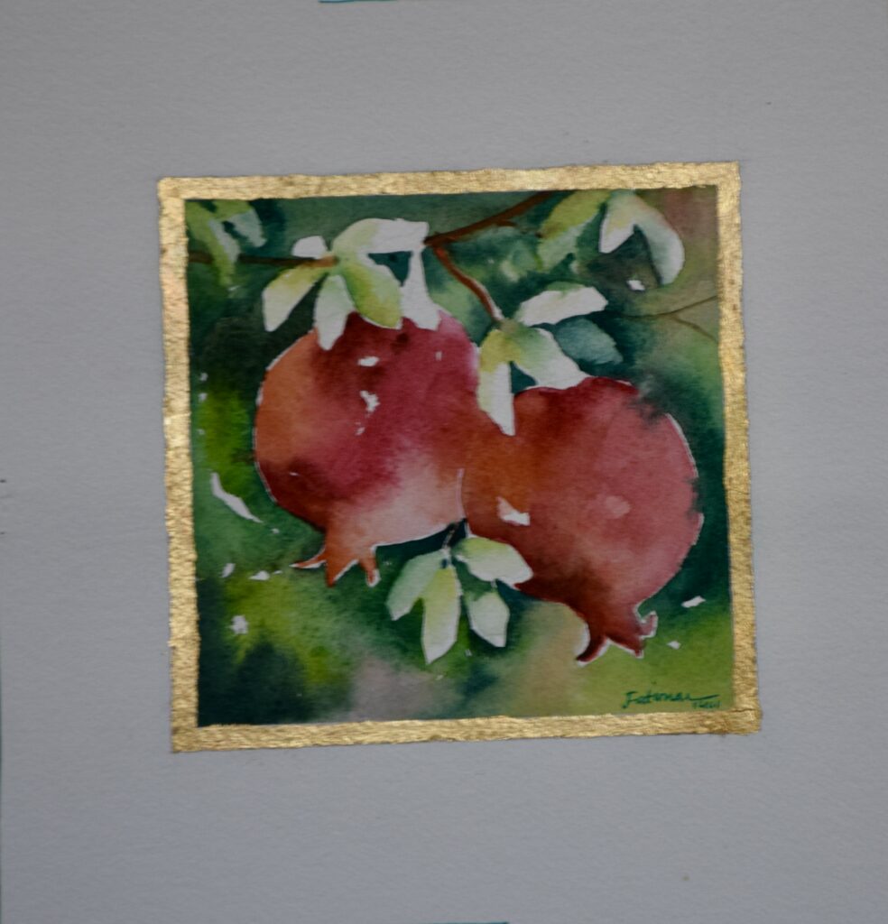 Two Pomegranates in the Garden Frame