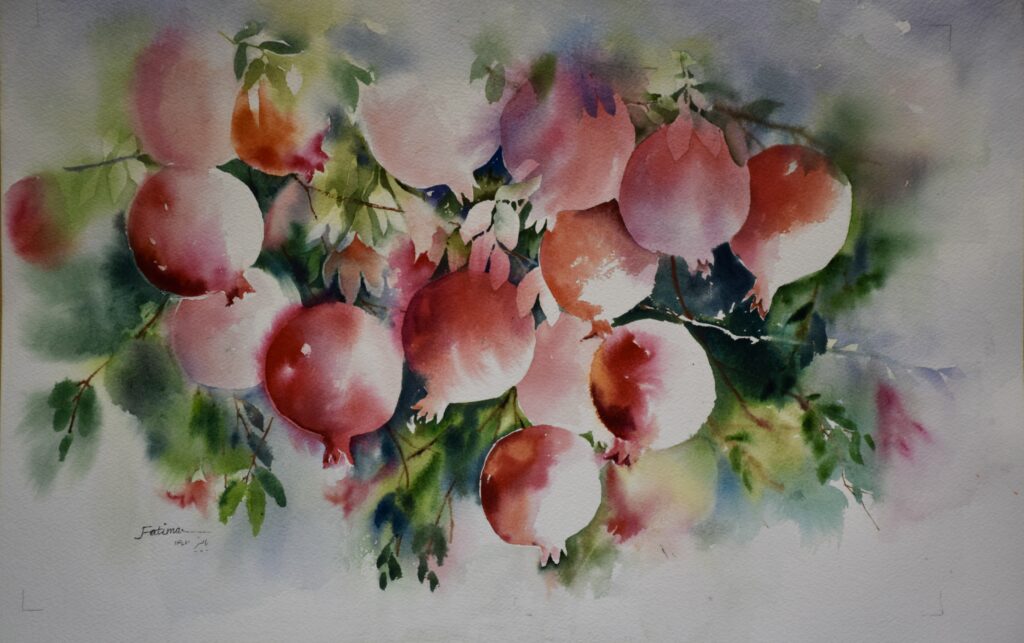 Garden of Pink Pomegranates