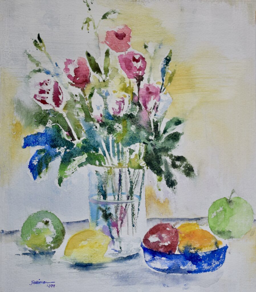 Flowers and Fruit on the Bright Table