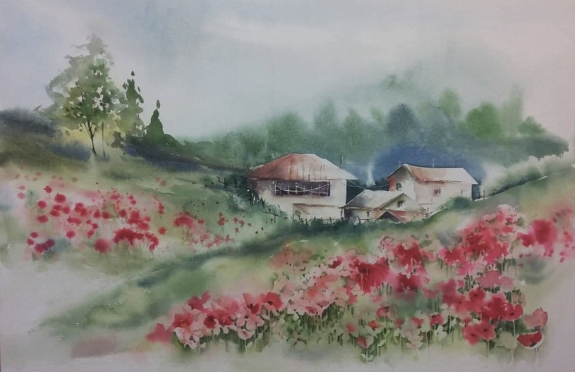 Houses in a Tide of Poppies