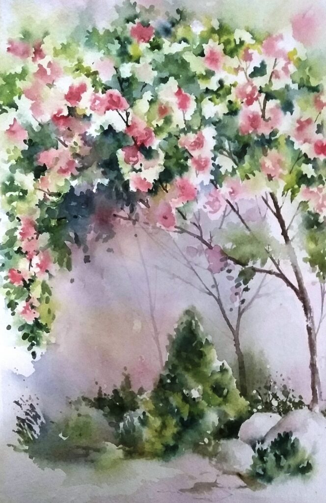 Silence Beneath Pink Blossoms