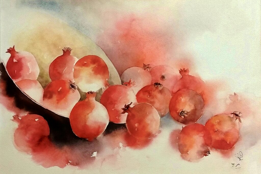 Pomegranates in Dawn Light
