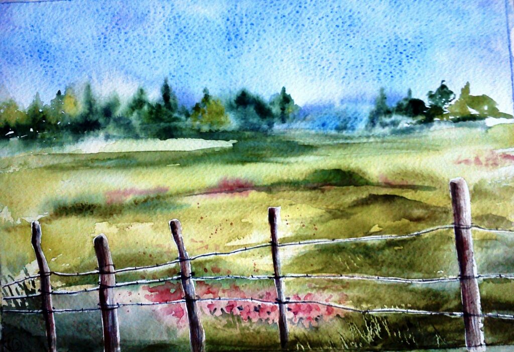 Blue Distance Beyond the Fence