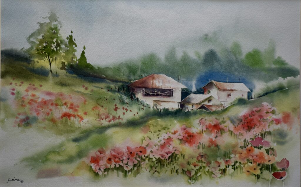 Houses Among Misty Poppies