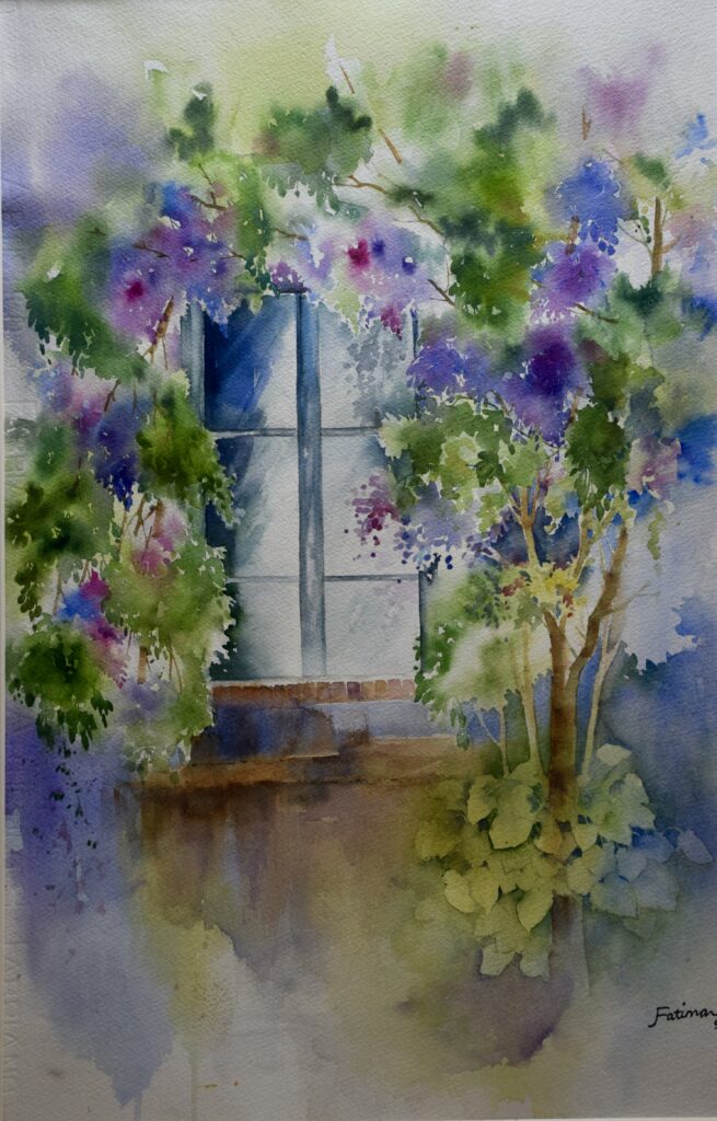 A Window Encircled by Wisteria
