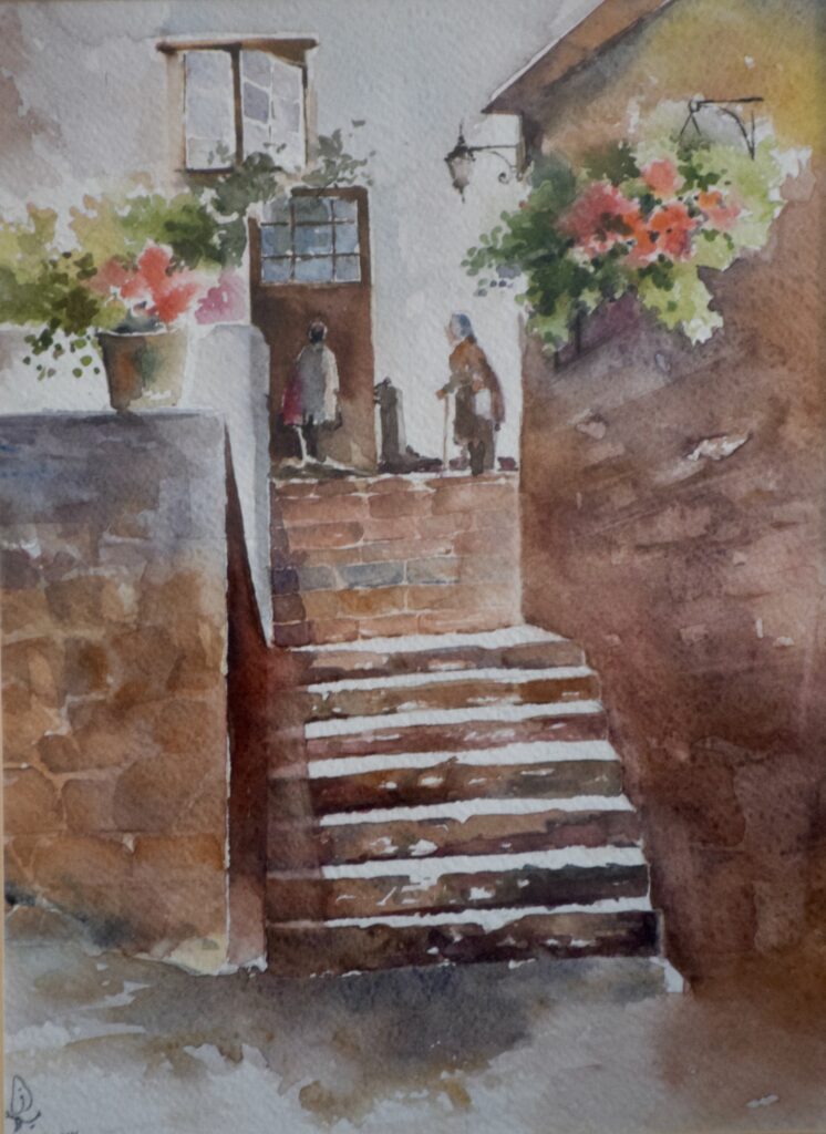 Steps to the Flowered Courtyard