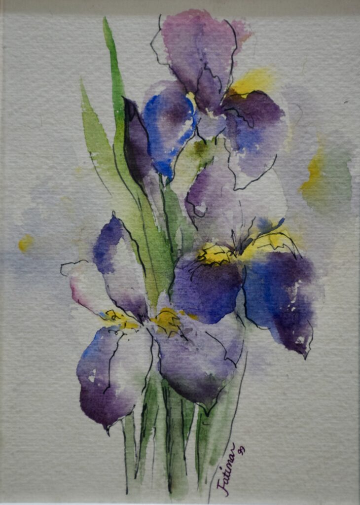 Purple Irises in the Breeze